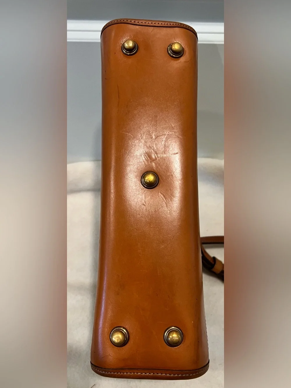Vintage Dooney & Bourke Navy and Brown Two-Tone AWL Bag